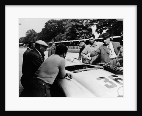 Alfred Neubauer with a Mercedes, Avus motor racing circuit, Berlin, Germany, 1938 by Unknown