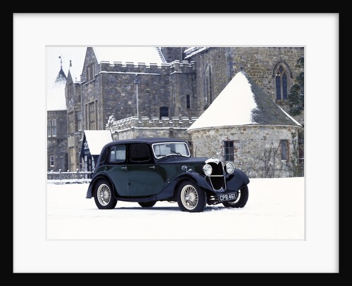 A 1934 Riley Falcon in the snow by Unknown