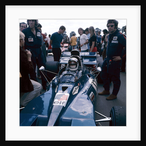 Jackie Stewart at the wheel of a racing car, driving for Tyrrell, c1971-c1973 by Unknown