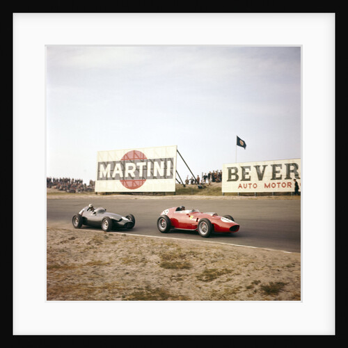 Two racing cars taking a bend, Dutch Grand Prix, Zandvoort, Holland, 1959 by Unknown