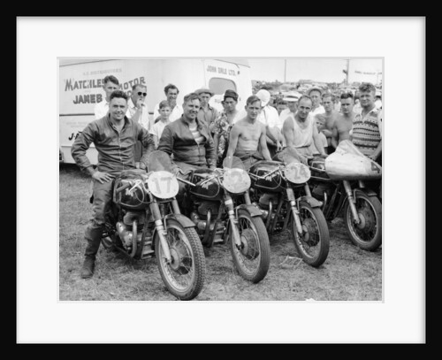 Matchless motorbike racing team by Unknown