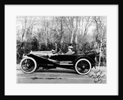 A man at the wheel of a Hispano-Suiza Alfonso XIII, 1914 by Unknown
