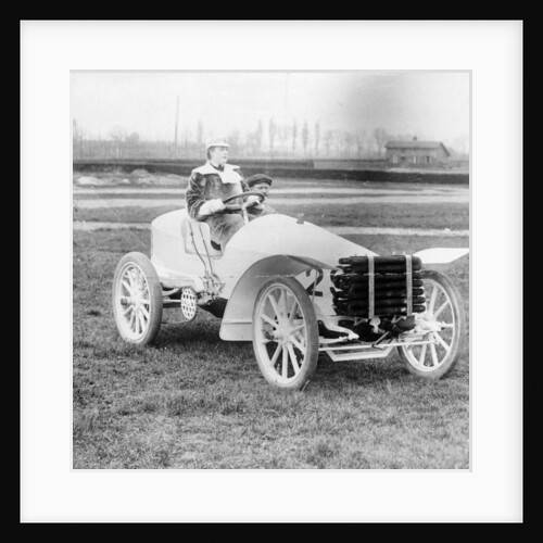 Madame du Gaste at the wheel of a De Dietrich, (c1910?) by Unknown