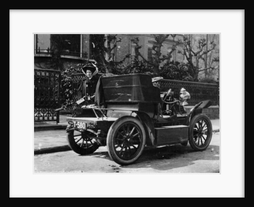 A 1904 De Dion car parked in a street by Anonymous