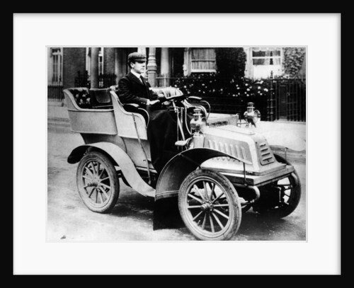 A man driving an 8hp De Dion Bouton by Anonymous