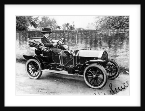 A woman at the wheel of an 8hp Humber by Anonymous