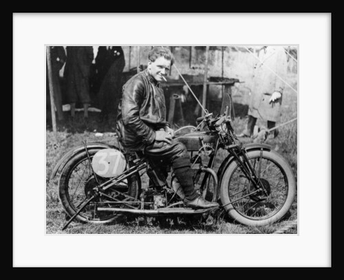 FW Dixon with a HRD motorbike, 1927 by Unknown