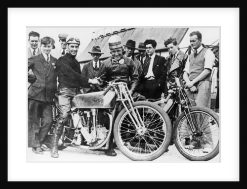 Bill Lacey and Tommy Atkins with a Norton bike, 1931 by Unknown