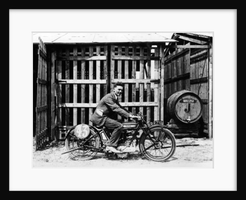 Billy Hollowell on a Norton OHV motorbike by Anonymous
