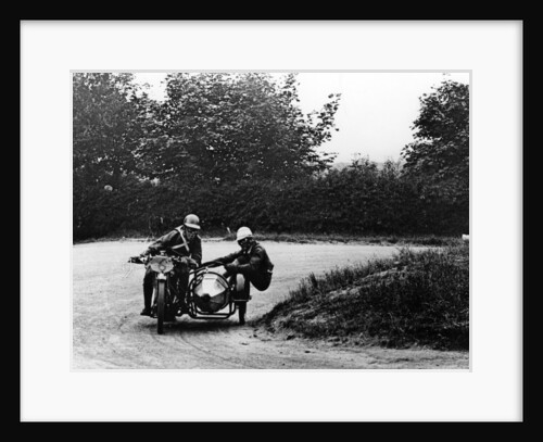 G Tucker racing a Norton bike, 1924 by Unknown