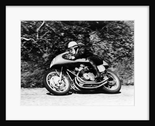 John Surtees on an MV Agusta, Waterworks Corner, Isle of Man Senior TT, 1956 by Unknown