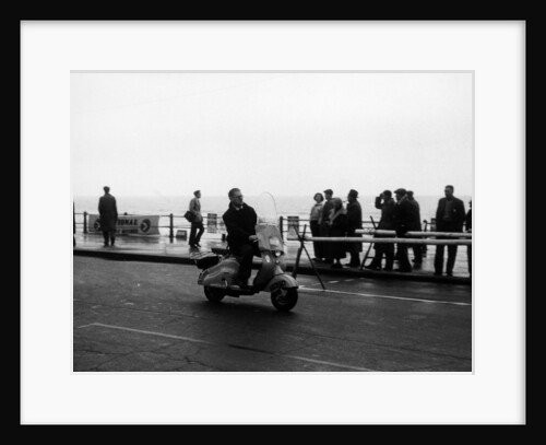 A man on a Lambretta scooter, taking part in the Daily Express rally, 1953 by Unknown