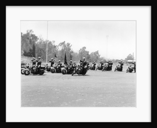 A police patrol with their Harley-Davidsons by Anonymous