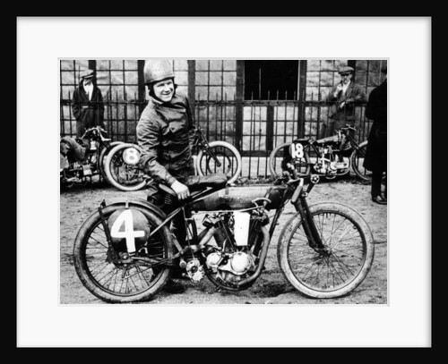 FW Dixon with a Harley-Davidson, 1923 by Unknown