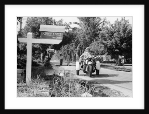 A three wheeled Harley-Davidson police bike, America, 1950s by Unknown