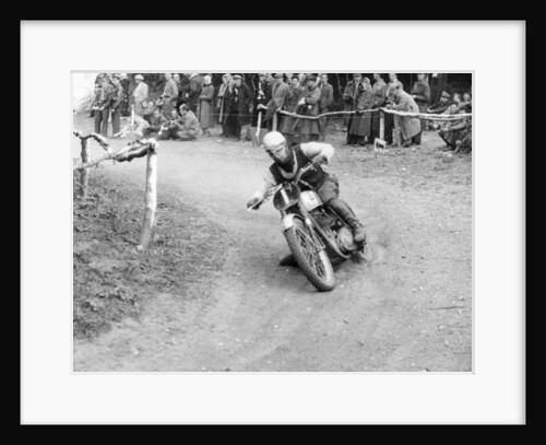 GW Beamish on a BSA 500cc motorbike, Brands Hatch, Kent, 1953 by Unknown