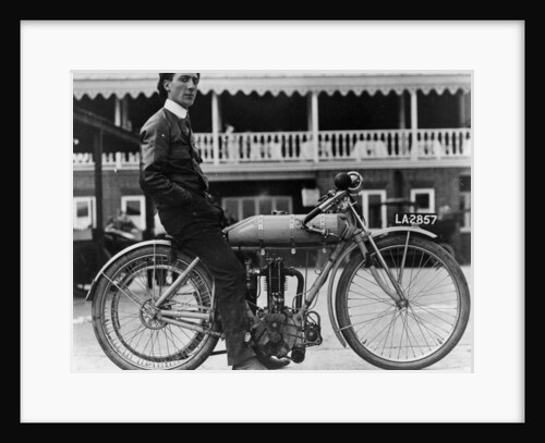 Syd Justien Tessier, on a 1910 Bat 3.5 Litre bike, (1910?) by Unknown