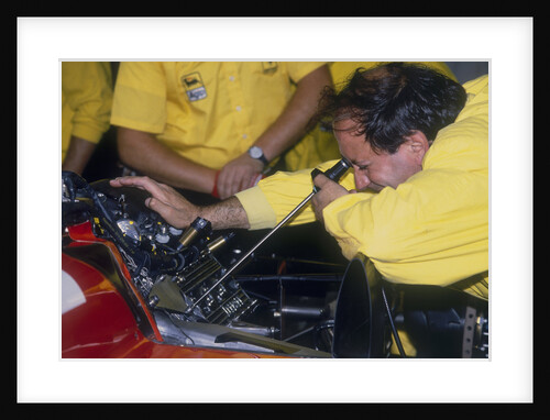 Mechanic at work in the Ferrari pits, 1988 by Unknown