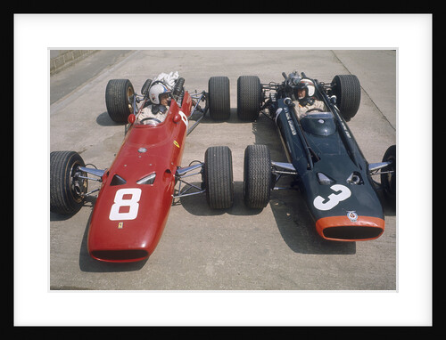 Chris Amon and Jackie Stewart at the British Grand Prix, Silverstone, Northamptonshire, 1967 by Unknown