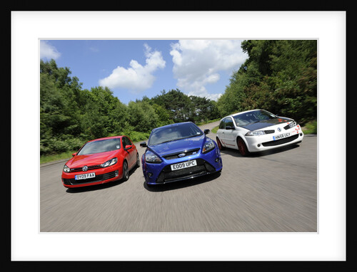 VW Golf GTi Renault Megane Sport R26R and Ford Focus RS 2009 by Simon Clay