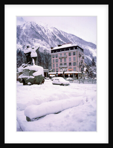 Deep snow in Alpine village by Unknown