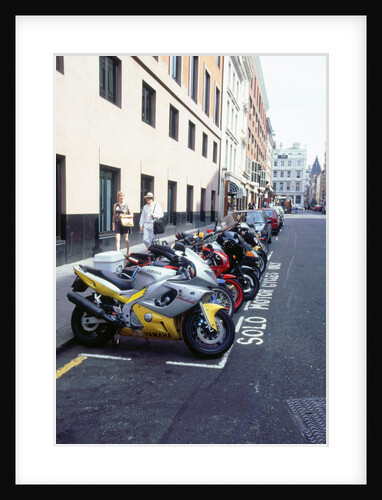 Motorcycle parking area, London 1999 by Unknown