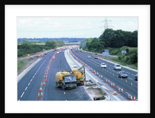 Roadworks at Contraflow on M27 Motorway, Hampshire by Unknown