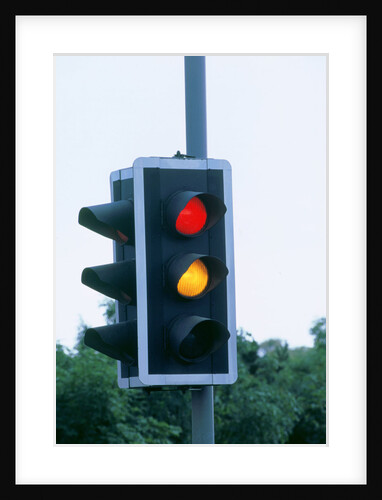 Set of Traffic lights about to turn green by Unknown