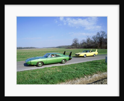 1970 Plymouth Superbird with 1968 Dodge Daytona by Unknown