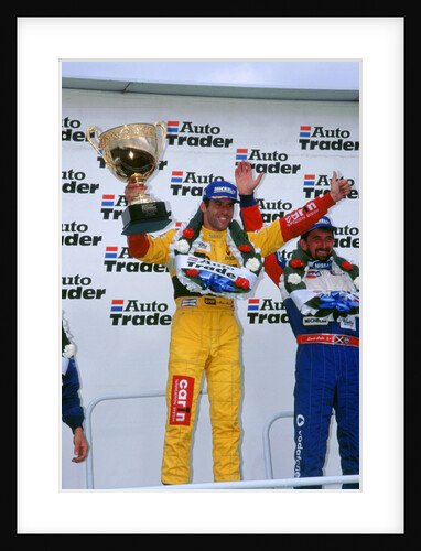 Alain Menu.British touring car driver celebrates victory by Unknown