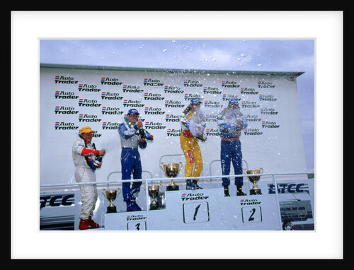 Alain Menu.British touring car driver celebrates victory by Unknown