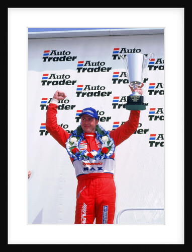 Matt Neal, Nissan driver, celebrates victory, 1999 British touring cars by Unknown
