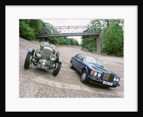 1991 Bentley Turbo R and 1930 Bentley 4.5 blower at Brooklands by Unknown