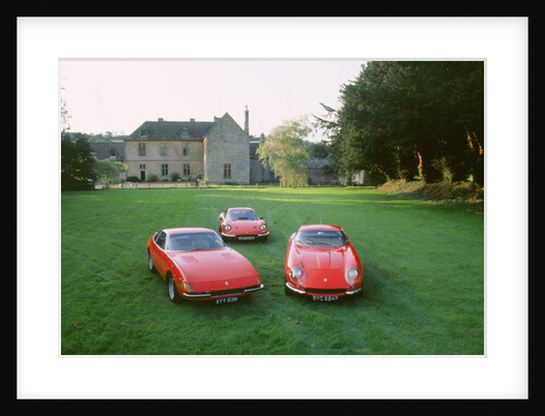 Ferrari group. Ferari Daytona 365GTB,246 Dino and 275 GTB by Unknown