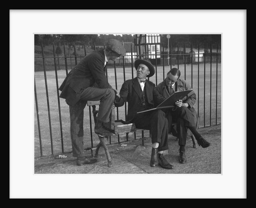 Henry Segrave, and Malcolm Campbell, with motoring artist Frederick Gordon Crosby, Brooklands by Bill Brunell
