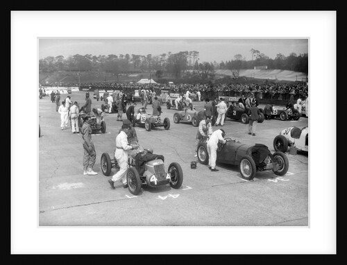 Cars on the starting grid for the JCC International Trophy, Brooklands, 2 May 1936 by Bill Brunell