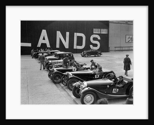 Cars on the start line at the MCC Members Meeting, Brooklands, 10 September 1938 by Bill Brunell