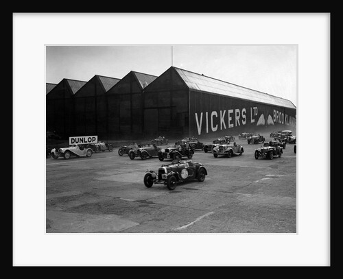 Cars racing at the MCC Members Meeting, Brooklands, 10 September 1938 by Bill Brunell