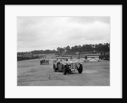Cars racing through the chicane, JCC Members Day, Brooklands, 8 July 1939 by Bill Brunell