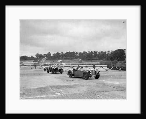 Cars racing through the chicane, JCC Members Day, Brooklands, 8 July 1939 by Bill Brunell