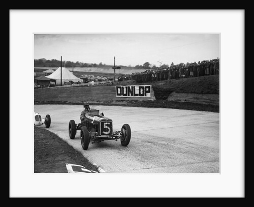 ERA and Maserati taking a corner in a race at Brooklands by Bill Brunell