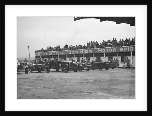 Cars at the start of a race at a JCC Meeting, Brooklands by Bill Brunell