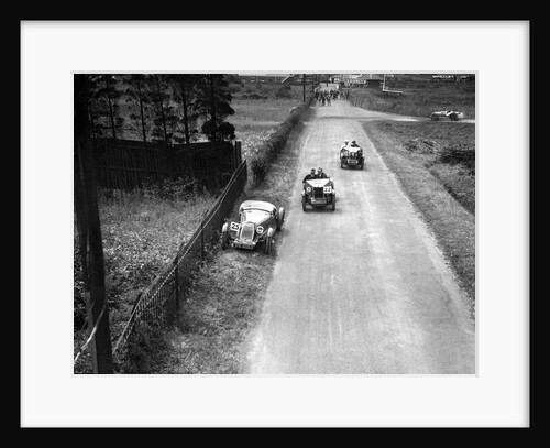 Two MG M types passing a broken down 1928 Alta Prototype, JCC Members Day, Brooklands, 4 July 1931 by Bill Brunell
