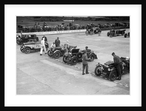 Cars on the starting grid at the JCC Members Day, Brooklands, 4 July 1931 by Bill Brunell