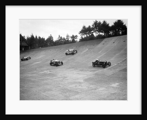 Talbot, Lagonda and Invicta racing on the Members Banking at Brooklands by Bill Brunell