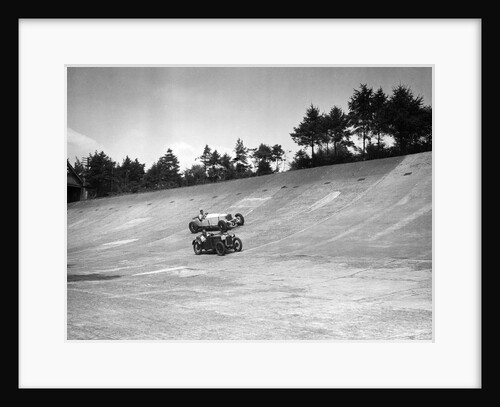 Invicta and Austin Ulster racing on the Members Banking at Brooklands by Bill Brunell