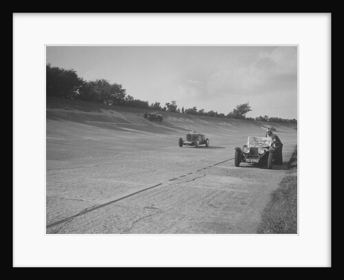 Cars racing on Byfleet Banking during the BRDC 500 Mile Race, Brooklands, 3 October 1931 by Bill Brunell