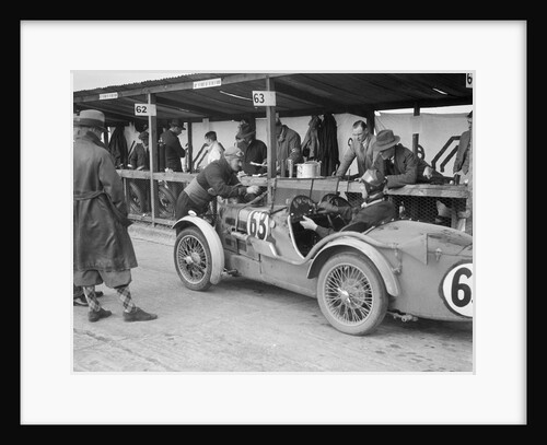 MG C type of TVG Selby and G Hendy in the pits at the JCC Double Twelve race, Brooklands, May 1931 by Bill Brunell