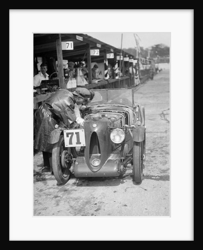 MG C type of Ron Horton and Bill Humphreys in the pits, JCC Double Twelve race, Brooklands, 1931 by Bill Brunell