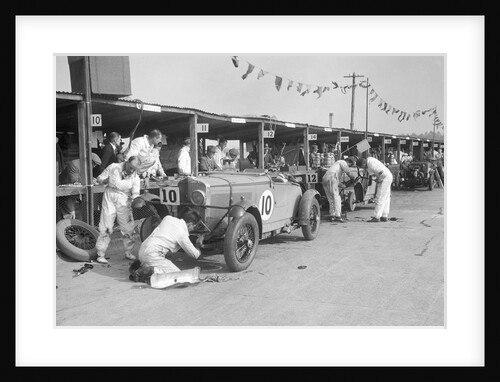 Two Talbot 105s in the pits at the JCC Double Twelve race, Brooklands, 8/9 May 1931 by Bill Brunell